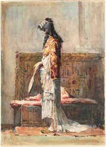 Eine marokkanische Frau in traditioneller Kleidung von Marià Fortuny