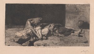Araber wacht über den Körper seines Freundes von Marià Fortuny