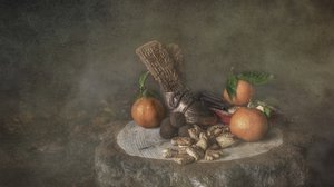 Rustikale Orangen und Kekse