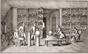 Antoine Laurent de Lavoisier (1743-1794), französischer Chemiker, der ein Experiment zur Atmung des Menschen in Ruhe durchführt. Zeichnung von Frau Lavoisier. Paris 18. Jahrhundert. Leemage-Sammlung