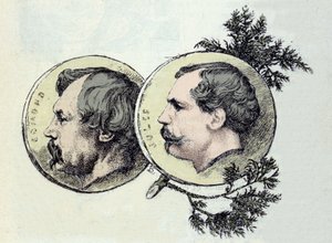 Porträt der Brüder Edmond Goncourt (1822-1896) und Jules Goncourt (1830-1870), Schriftsteller. Radierung von Marie Bacquemond (1841-1916) von Marie Bracquemond