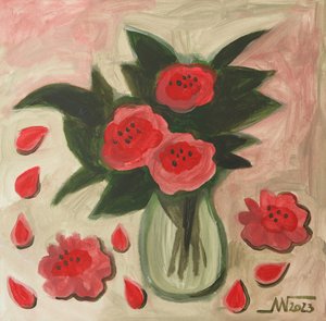 Abstrakte rote Blumen