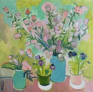 Buntes Stillleben mit Blüten von Marina Gorkaeva