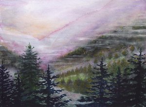 Nebliger Bergmorgen von Marina Kozyr