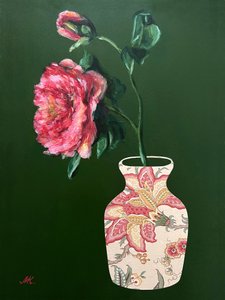 Lebendige rosa Blumenvase von Marina Kozyr