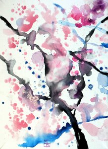 Abstrakte Kirschblüten von Marina Nelson