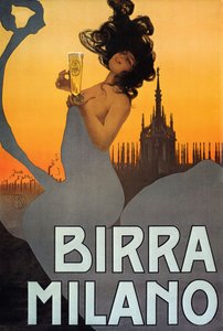 Werbeplakat für Birra Milano, Italien, ca. 1900