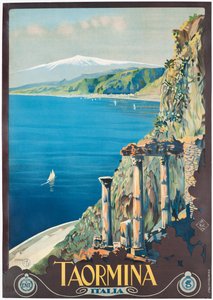 Plakat, das Taormina bewirbt, ca. 1927