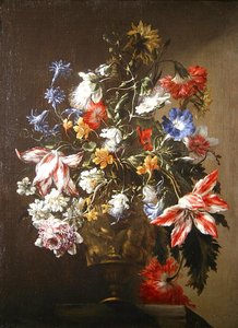Ein Stillleben mit Blumen in einer Vase von Mario dei  Fiori