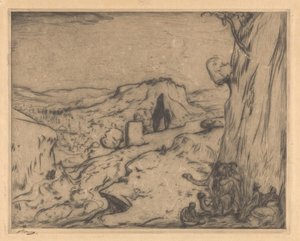 Ansicht einer orientalischen Stadt in einem Tal von Marius Bauer (signed by artist)