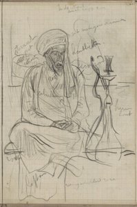 Sitzender Mann mit Wasserpfeife von Marius Bauer