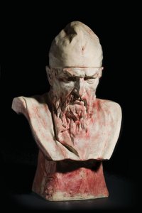 Eine Keramikbüste von Iwan dem Schrecklichen von Mark Antokolsky