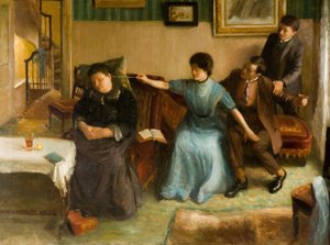 Porträt der Familie des Künstlers, eine verspielte Szene, 1910-1911 von Mark Gertler