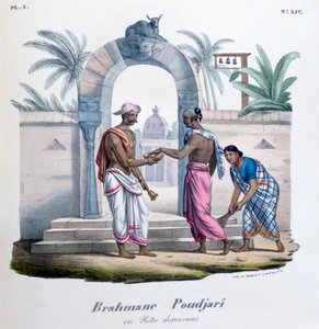 Vor einem Tempel, Indien, 1828 von Marlet et Cie