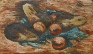 Auberginen und Granatäpfel