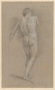 Stehender männlicher Akt, von hinten gesehen (2. Preis 1766) von Marten Houtman