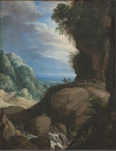 Italienische Berglandschaft mit Hirten