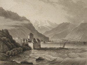 Schloss Chillon; gesehen von der Seite von Vevey von Martens