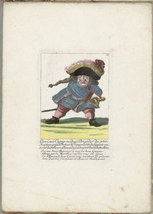 Der französische Zwerg Don Luis Champ-merdant, ca. 1710 (Il Callotto resurcitato oder Neu eingerichtes Zwerchen Cabinet) von Martin Engelbrecht (attributed to)