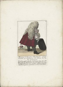 Der Zwerg Chevalier Rondeau als Parlamentsmitglied, ca. 1710 von Martin Engelbrecht (attributed to)