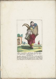 Der Zwerg Cornelius Guttman als Hörnerträger, ca. 1710 von Martin Engelbrecht (attributed to)
