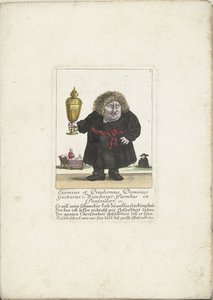 Der Zwerg Gustavus Weinberger als Geistlicher mit einem Becher, ca. 1710 von Martin Engelbrecht (attributed to)