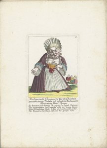 Die Zwergin Mademoiselle Poupon, als Pariser Schönheit, ca. 1710 von Martin Engelbrecht (attributed to)
