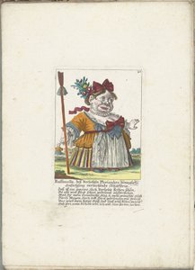 Die Zwergin Ruffanella als Schäferin, ca. 1710 (Serie: Il Callotto resurcitato oder Neu eingerichtes Zwerchen Cabinet) von Martin Engelbrecht (attributed to)