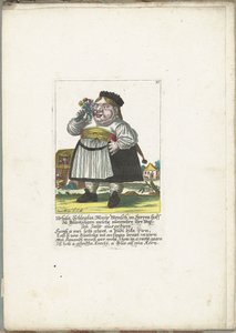 Die Zwergin Ursula Schleglin, ca. 1710 von Martin Engelbrecht (attributed to)