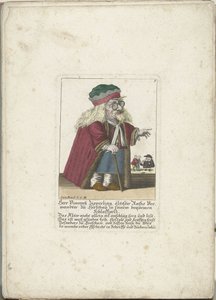 Der Zwerg Vincentz Zipperling in einem Pelzmantel, ca. 1710 von Martin Engelbrecht (attributed to)