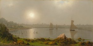 York Harbor, Küste von Maine von Martin Johnson Heade