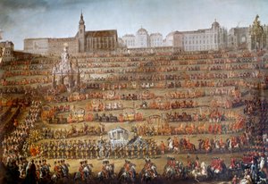 Einzug von Maria Isabella von Bourbon-Parma in Wien anlässlich ihrer Hochzeit mit Kaiser Joseph II. von Österreich von Martin Meytens the Younger