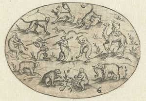Ovaal mit vierzehn Tieren von Martin Pleginck