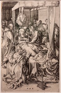 Tod der Jungfrau. Martin Schongauer. Ca 1470-1491. (Kupferstich auf Papier)