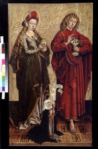 Der Apostel Johannes, Maria Magdalena und die Stifterin von Martin Schongauer