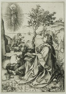 St. Johannes der Evangelist auf Patmos von Martin Schongauer