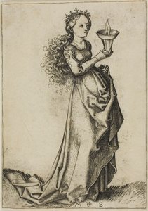 Die erste kluge Jungfrau von Martin Schongauer