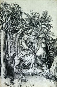 Die Flucht nach Ägypten (Gravur) von Martin Schongauer