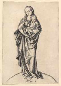 Jungfrau und Kind mit einem Apfel, ca. 1475 von Martin Schongauer