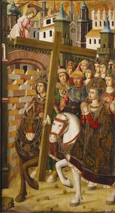 Heilige Helena und Kaiser Heraklius mit dem Heiligen Kreuz vor den Toren Jerusalems