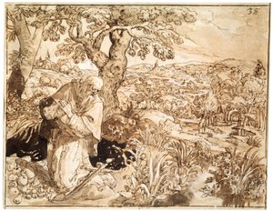 Ein Einsiedler, 1585-1586 von Maarten de Vos