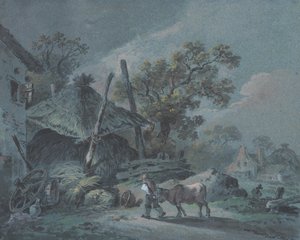 Bauernhof mit Heuschober von Martin von Molitor