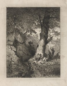 Ruhende Krieger unter einem Baum von Martinus Antonius Kuytenbrouwer jr.