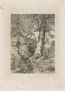 Ruhende Krieger unter einem Baum von Martinus Antonius Kuytenbrouwer jr.