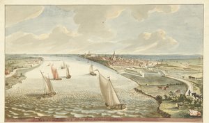 Ansicht der Festungswerke bei Nijmegen an der Waal von Martinus Berkenboom