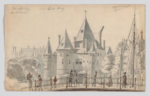 Die Oude Waag in Amsterdam von Nordosten gesehen von Martinus Rørbye