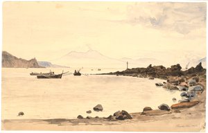 Blick auf den Vesuv von Procida von Martinus Rørbye