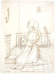 Kniende Frau im Gebet