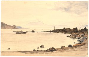 Blick auf den Vesuv von Procida von Martinus Rørbye