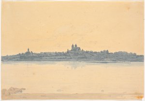 Viborg gesehen vom Asmild Klosterhave bei Søndersø von Martinus Rørbye